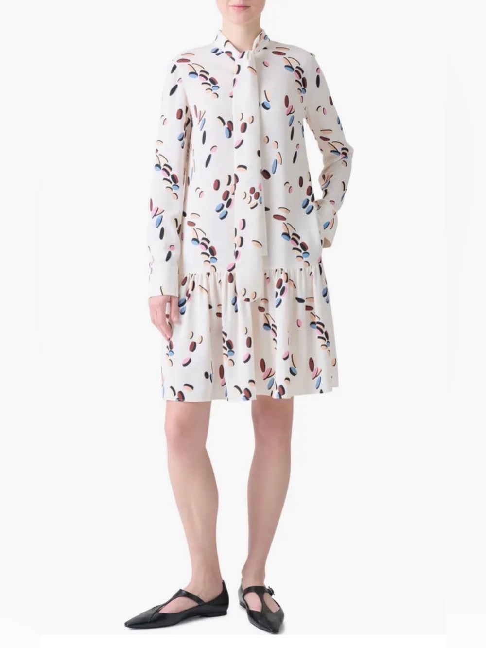 Akris punto Boho Dropping Dots Long Sleeve
Satin Shirtdress